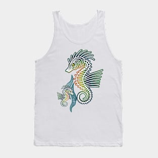 Stylized Graphic Seahorses Tank Top